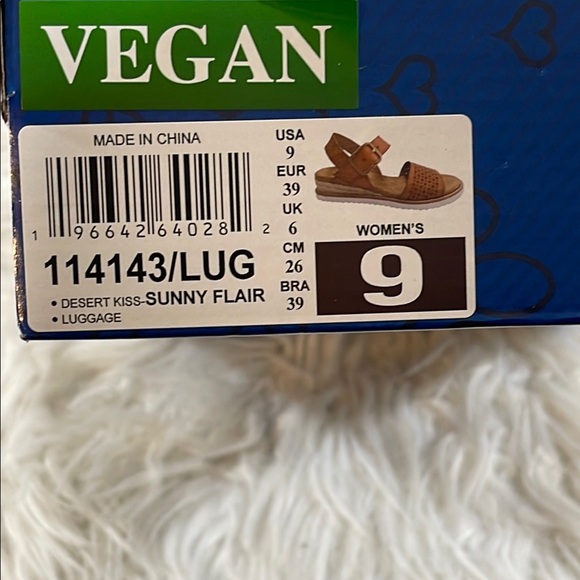 BOBS FROM SKECHERS Memory Foam Desert Kiss Sunny Flair Size 9 Brown Vegan NEW - Picture 13 of 14